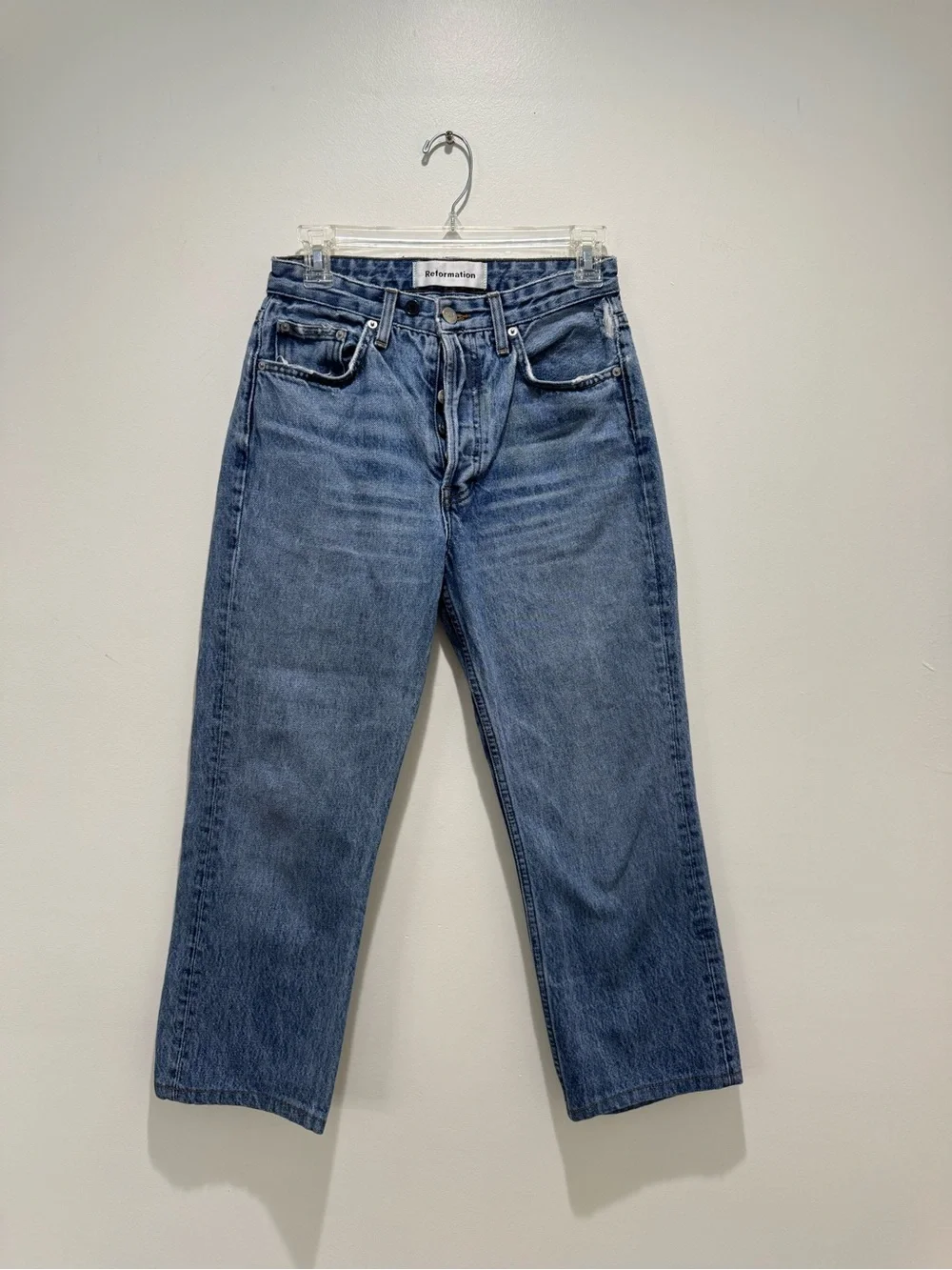 Reformation High Rise Straight Leg Button Fly Jeans Size 26